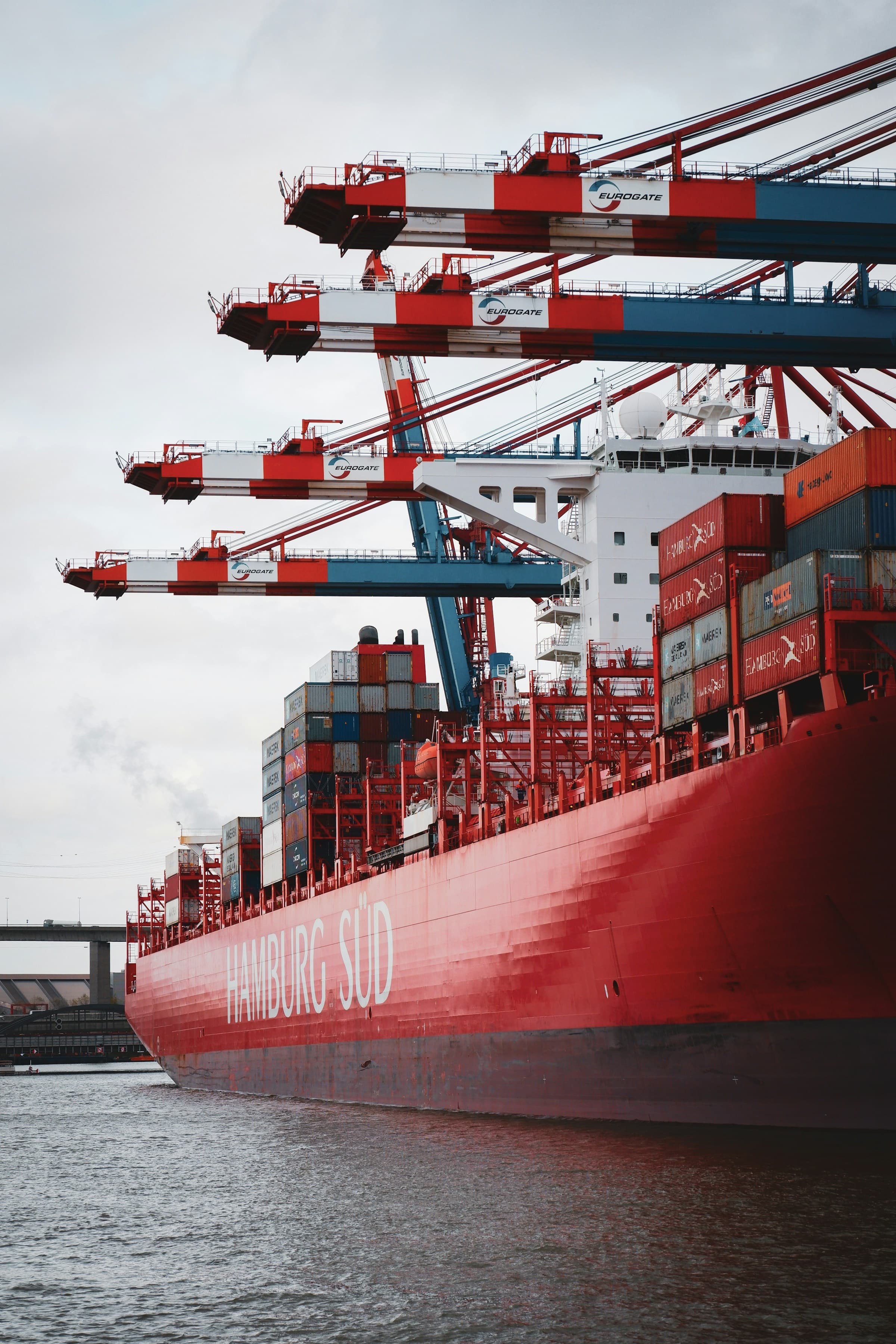 International cargo vessel in transit